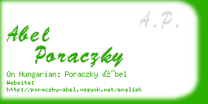 abel poraczky business card